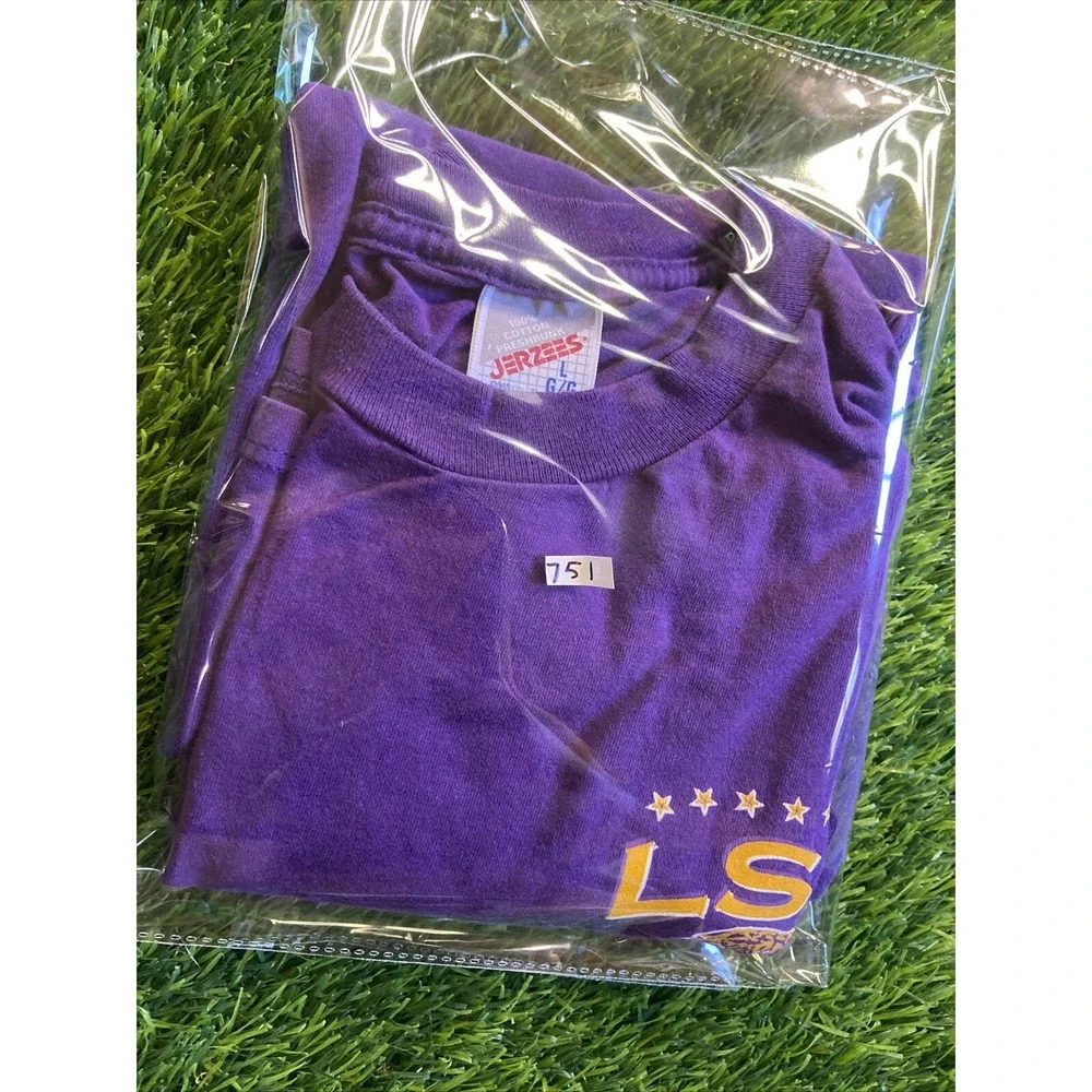 Vintage Jerzees LSU Tigers shirt Adult large purple Y2K retro football USA made
